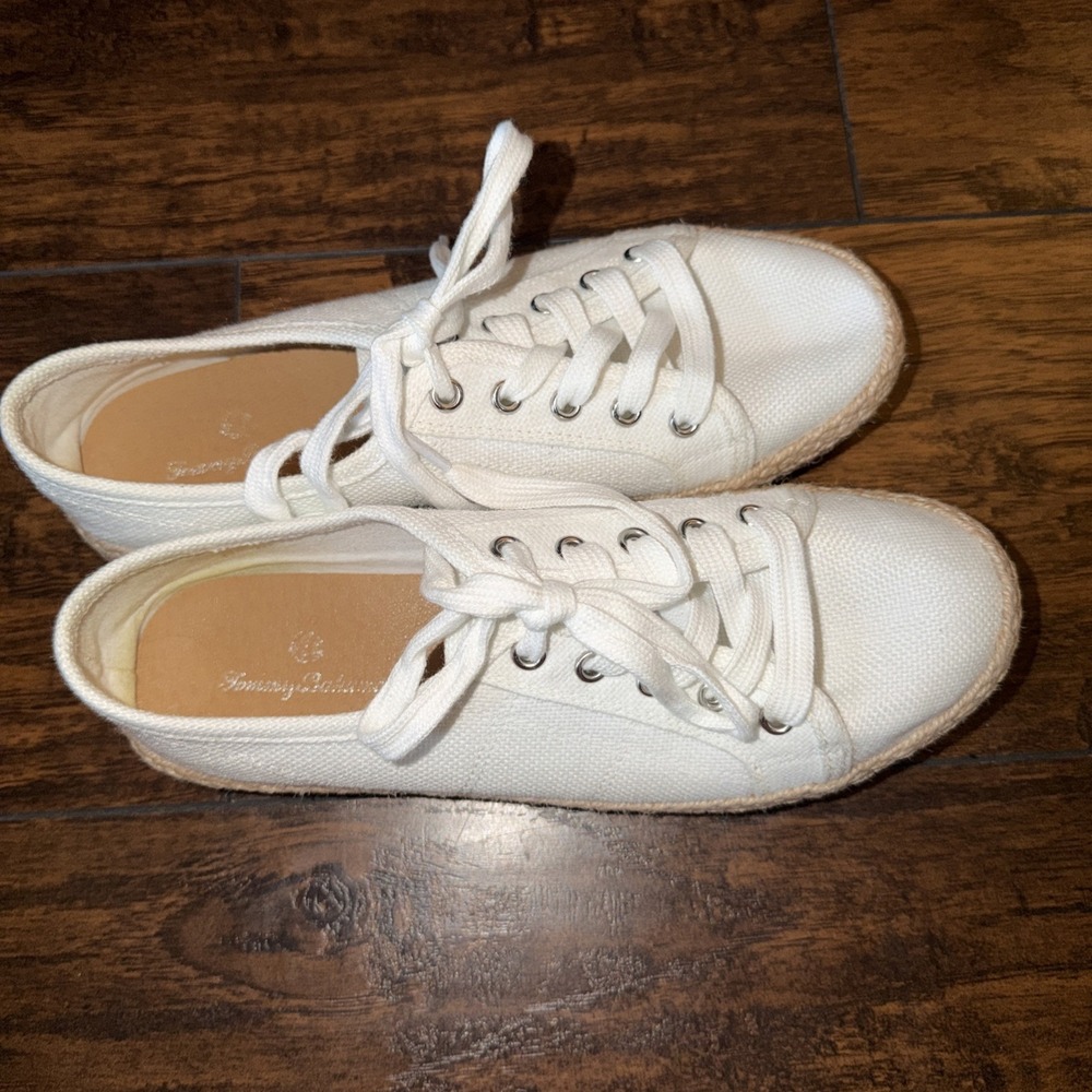 Tommy Bahama Women's White Canvas Lace-Up Espadrille Sneakers 9 Casual School